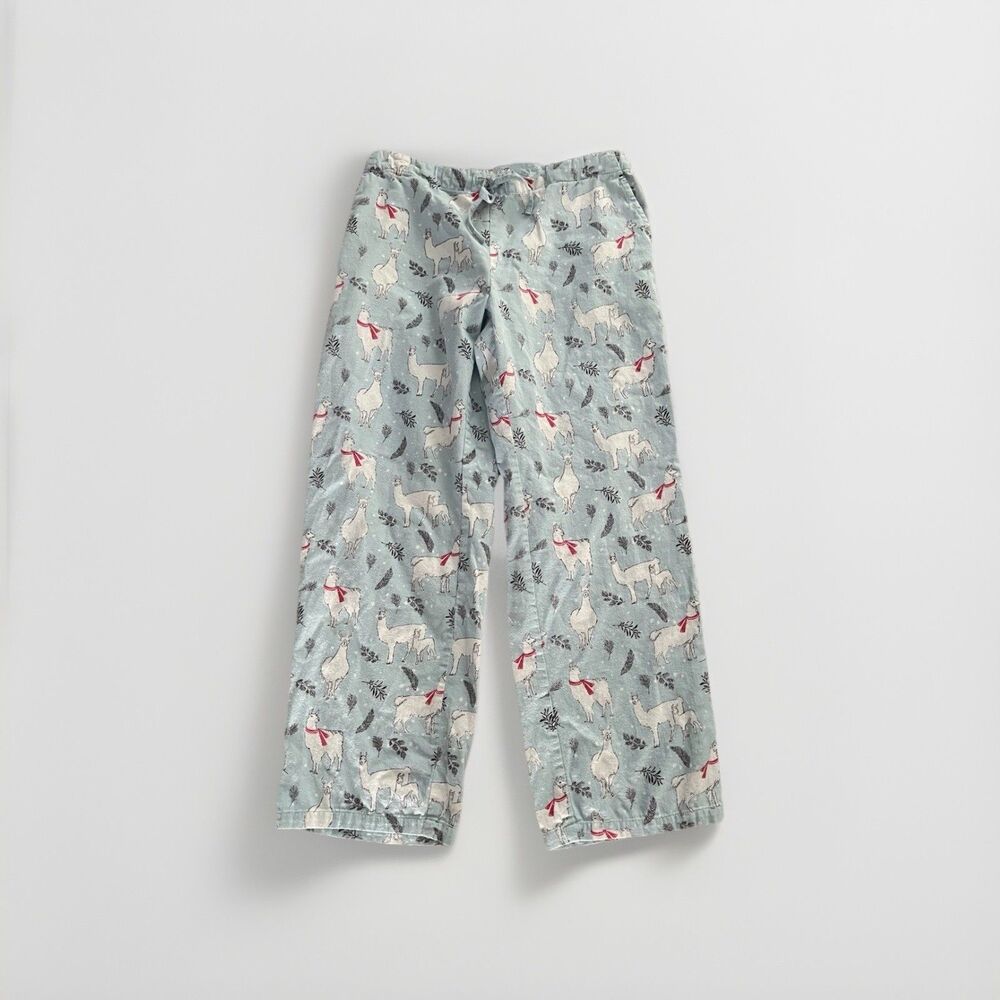 Mahogany Women Blue Llama Sleep pants loungewear Small PJ Pull on Pajama Pockets